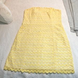 Lilly Pulitzer yellow crochet Lakeland dress